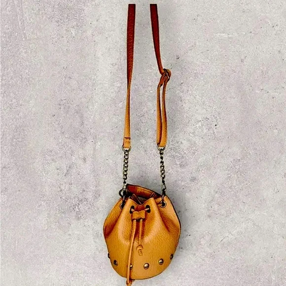 Jessica Simpson Janis Mini BUCKET Bag, Cognac, NWT - Picture 10 of 14